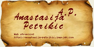Anastasija Petrikić vizit kartica